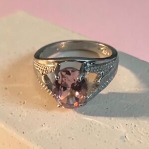 Silver Ring With Pink Sapphire